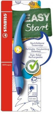 STABILO Ergonomický roller pro leváky - EASYoriginal tmavě modrá/světle modrá - vč. bombič