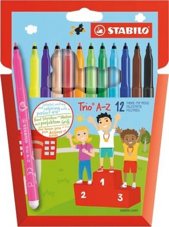STABILO Vláknový fix - Trio A-Z - 12 ks sada - 12 různých barev