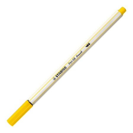 STABILO Prémiový vláknový fix s flexibilním štětcovým hrotem - Pen 68 brush - citronová žl