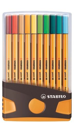 STABILO Jemný liner - point 88 - ColorParade - 20 ks deskset antracit/oranžová - 20 různ.