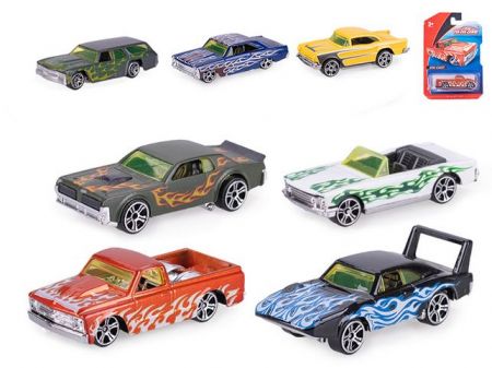 Auto závodní 8cm kov na volný chod, 6 druhů