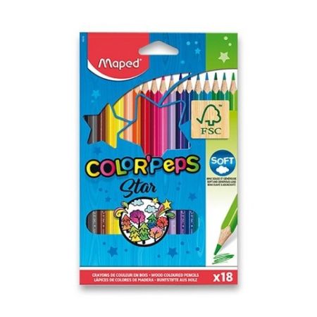 Pastelky trojhranné Maped Color' Peps 18 barev