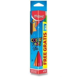 Pastelky Maped Color' Peps 12 barev (+ořezávátko)