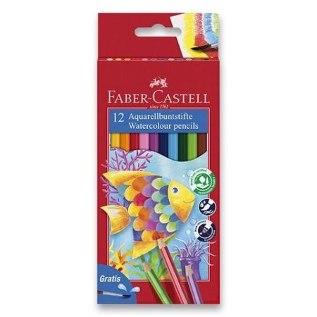 FABER Akvarelové pastelky 12ks+ štětec