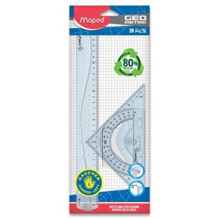 Sada Maped Geometric Maxi - 3dílná sada, pro leváky (rysovací-rýsovací)