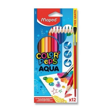 Pastelky MAPED Color Peps AQUA 12ks +štetec