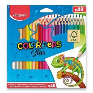Pastelky trojhranné MAPED 48 barev Color' Peps