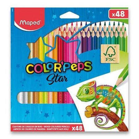Pastelky trojhranné MAPED 48 barev Color' Peps
