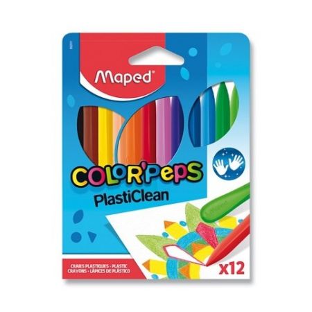 Plastové pastely MAPED Color Peps Plasticlean 12 barev