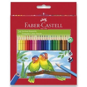 FABER Trojhranné Ecopastelky 24ks + ořezávátko