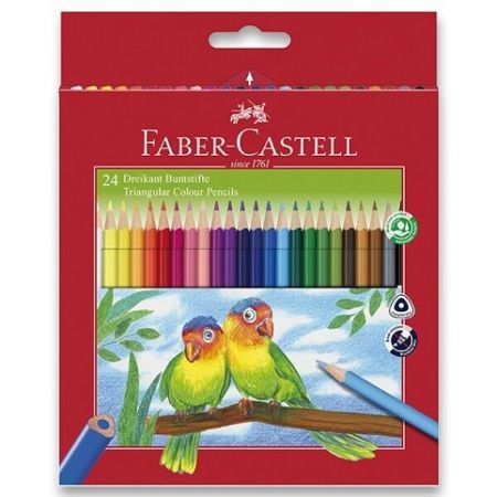 FABER Trojhranné Ecopastelky 24ks + ořezávátko