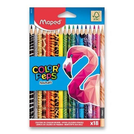 Pastelky MAPED Color'Peps Animals 18 barev
