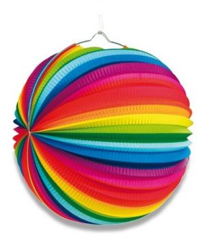 Papírový lampion duhový průměr 25cm