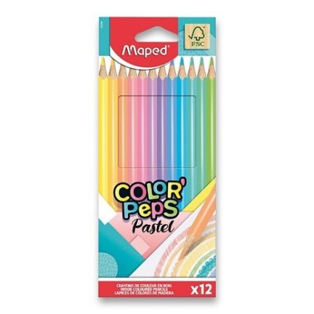 Pastelky trojhranné MAPED Color'Peps 12ks pastel