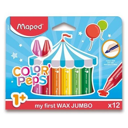 Voskové pastelky MAPED Wax Early Age Jumbo 12ks