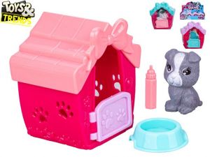 Toys&Trends pejsek 4cm s boudou 7x6,5x5cm a doplňky 3druhy