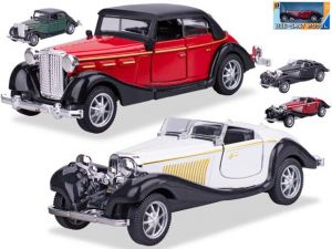 Auto old timer 11,5cm 1:36 kov zpětný chod 2druhy v krabičce