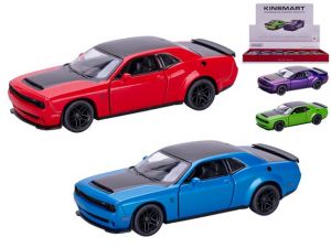 Kinsmart Dodge Challenger SRT 170 12,5cm 1:40 kov zpětný chod 4barvy