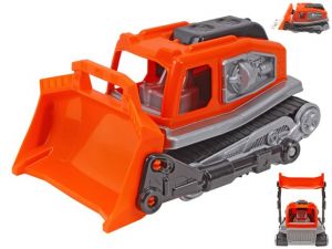 Buldozer oranžový 31cm volný chod 24m+ v síťce