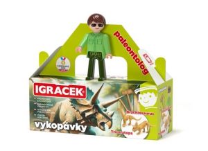 EFKO Igráček Paleontolog - figurka s vykopávkami dinosaurů Triceratopse a Brachiosaura