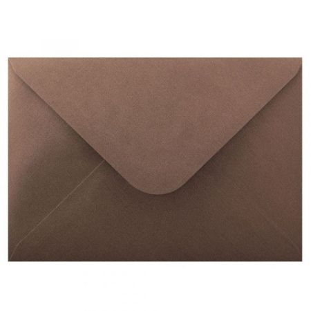 Obálka C6 11,2x15,8 cm metalická s ražbou, hnědá
