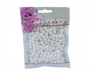 Korálky 8mm bílé plastové 50 g bílé