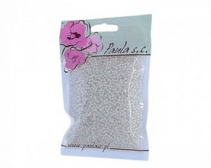 Korálky 3mm perlově bílé opál plastové 50 g