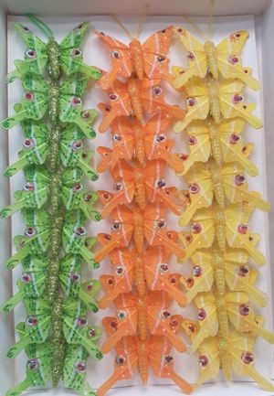 Motýl na klipu 5 cm – mix barev 1ks