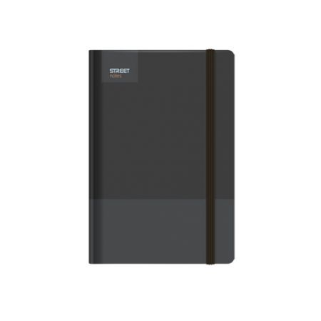 Blok PASTEL A5 linka - Black s gumou a poutkem na propisku