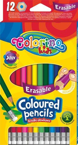 Colorino pastelky 12ks gumovací