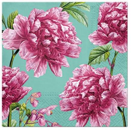 Ubrousky PAW Dekor L (20ks) Beautiful Peonies