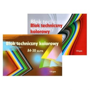 Skicák A4/30l kolor mix ELITE Kreska/10
