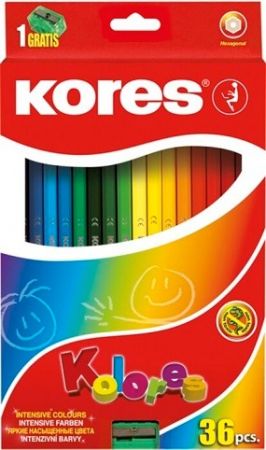 KORES HEXA pastelky KOLORES 36+2ks, ořez