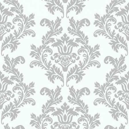 Ubrousky MAKI L (20ks) White &amp; Silver Wallpaper