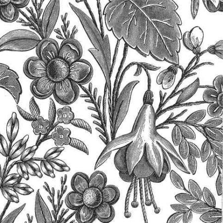 Ubrousky MAKI L (20ks) Floral Illustration Black