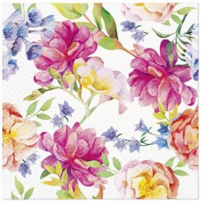 Ubrousky PAW Dekor L (20ks) Orchid with Peony