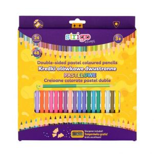 Pastelové pastelky Strigo Duo 24 ks trojhranné