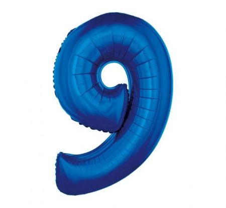 GD balónek fóliový 92cm "9" modrý