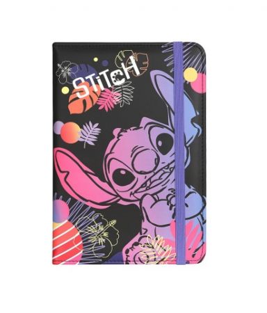 Designový notes A5 Stitch black vzor 1