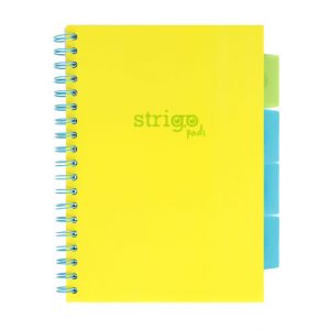 Blok Strigo B5/100l 80g NEON žlutý spirála s rozřaďovačem