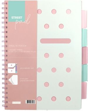 Spirálový blok A4 Street Pad pink linkovaný