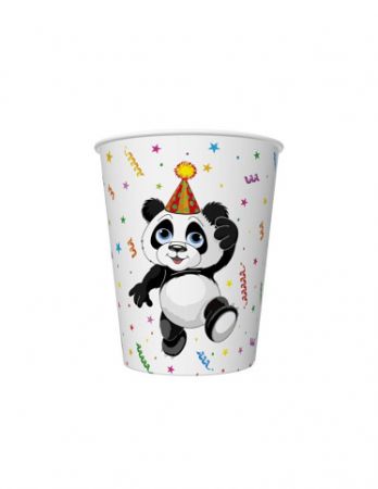 Papírový kelímek 0,25l Funny Panda with Balloons