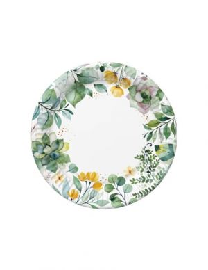 Papírový talíř velký - Floral Frame