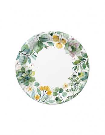 Papírový talíř velký - Floral Frame