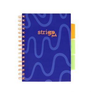Blok Strigo A5/100l 80g NEON modrý spirála s rozřaďovačem