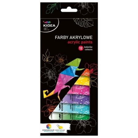 Akrylové barvy 12 ks 12 ml KIDEA