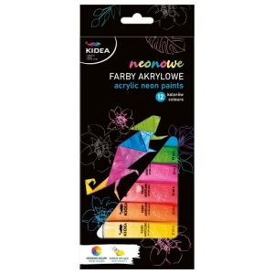 Akrylové barvy neonové 12 ks 12 ml KIDEA