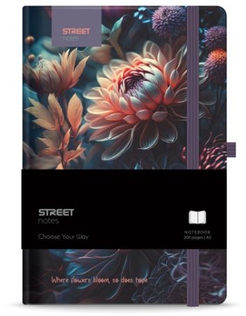 Blok  Flowers Blossom A5 linka s gumou