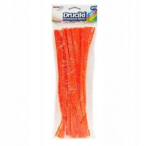 Drátek plyšový 30 cm 40 ks oranžový neon