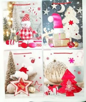 Dárková taška vánoční Christmas tradition M 26x32x10cm